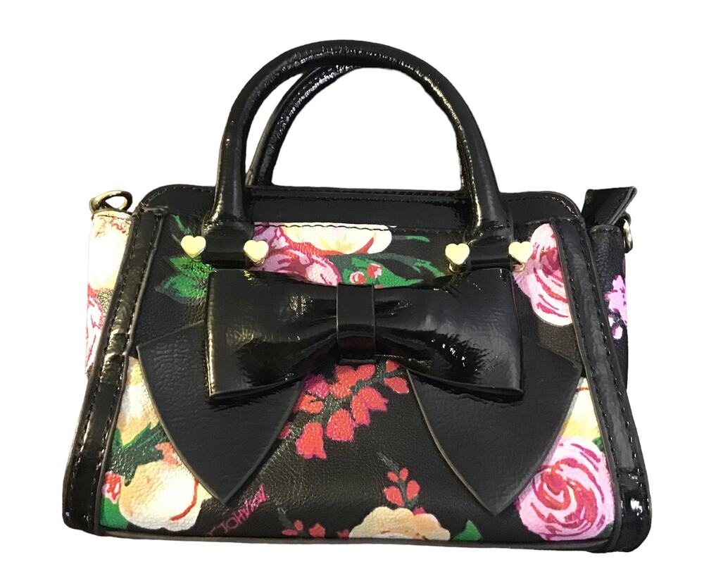 Betsey Johnson Small Floral Print Bow Handbag